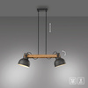 Lampa wisząca podwójna drewniana z metalowymi kloszami CUP 2.0 2xE27 Just Light 15742-18