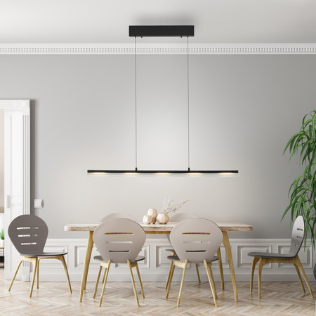 Czarna szklana lampa wisząca liniowa NELE LED 3000K z funkcją SwitchMo  Just Light 12288-18