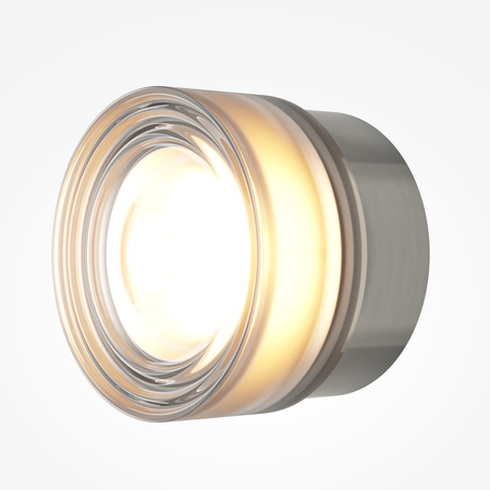 Mała okrągła lampa ścienna (kinkiet) w kolorze platynowym OLO Maytoni LED MOD493WL-L6PTK2