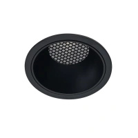 Czarna okrągła oprawa podtynkowa TINO R 15W CCT SWITCH BK Azzardo AZ7021