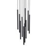 Lampa wisząca dziesięć cienkich ryflowanych rurek FERRO BLACK 10XG9 KOŁO Tk Lighting 11492