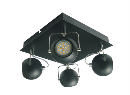 PLAFON TONY 4X3W LED GU10 CZARNY MATOWY Candellux 98-25036-Z