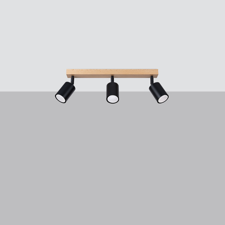 Plafon VERDO 3L czarny Sollux SL.1293