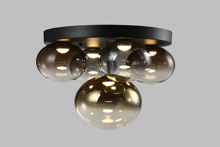 Lampa sufitowa - plafon piątka okrągły Pesaro czarny Aviano Lighting 9082-502