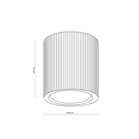 Ryflowana brązowa tuba sufitowa EVE CORTE WOOD ORZECH 1xGU10 Tk Lighting 11778