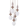 Lampa wisząca w kolorze sabia z ciekawymi kloszami i ozdobnymi bryłami ZEN SABIA FUSO WHITE 5XE14 KOŁO Tk Lighting 11864