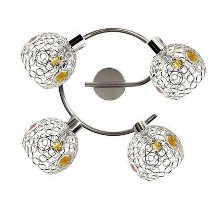 LAMPA ARON SPIRALA 4X40W G9 CHROM KRYSZTAŁ BURSZTYN Candellux 98-12272