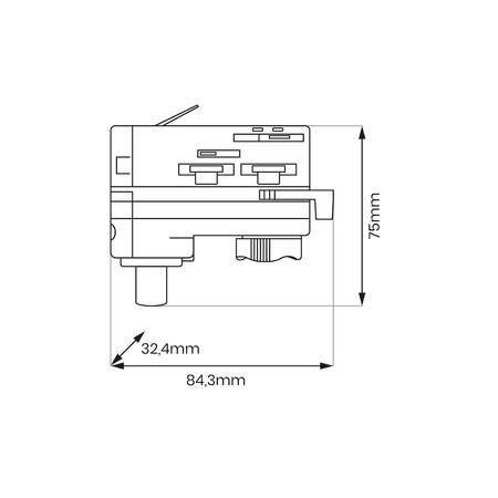 Złączka Track Czarny Do Lampy Wiszącej 3-Obwodowy Milagro ML2144