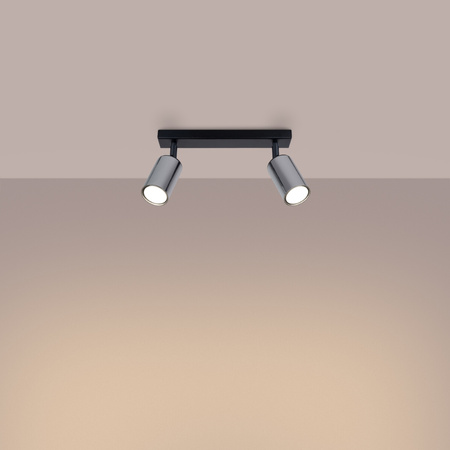 Plafon WINX 2 czarny/chrom Sollux SL.1367