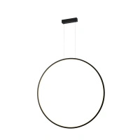 Lampa wisząca duży pionowy czarny ring o średnicy 85cm do dużej łazienki Loop M LED IP44 PL0119-85-CCT-BK Yaskr