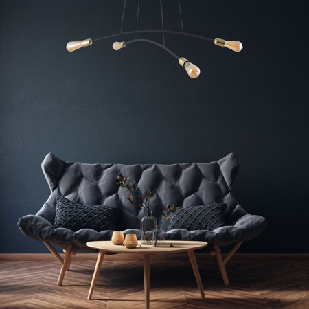 HELIX BLACK/GOLD LAMPA WISZĄCA 4 TK Lighting 4602