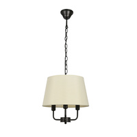 Pasteri lampa wisząca czarny matowy 3x40w e14 abażur beżowy Candellux 31-01351
