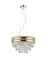 Lampa wisząca NAICA kryształowa złota Zuma Line P0525-04A-F4V6