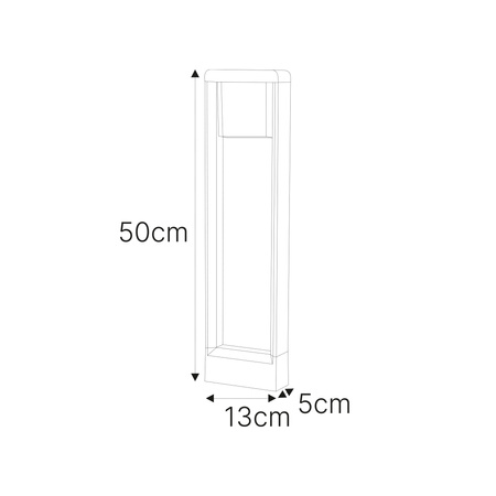 Ciemnoszara lampa ogrodowa LED z ramą 50cm MILANO GREY Kaja Lighting K-8264