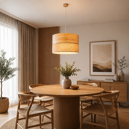 Lampa wisząca abażur 50cm DORMA WOOD JUTA 1xE27 Tk Lighting 11787