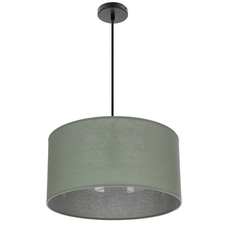 Lampa wisząca cylinder 40cm z tkaninowym abażurem w kolorze miętowym SHANTI 1xE27 Candellux Studio 31-38654