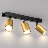 Lampa sufitowa Hudson 3xGU10 Czarno-Złoty Milagro MLP0259