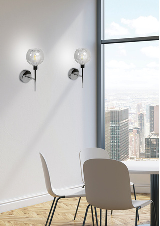 OZZO KINKIET 1X40W E14 CHROM KLOSZ BEZBARWNY Candellux 21-72184