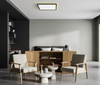 Kwadratowy niski plafon sufitowy LED czarna obramówka Aleria Italux PLF-39573-450S-50W-BL