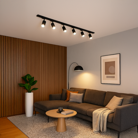 Zestaw Oprawa Pipe Ring Track Czarny 6xGU10 2m Milagro ML2085