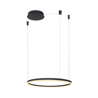 Duży czarny okręg ściemnialny 80cm HALO PENDANT 80 CCT DIMM BK + REMOTE CONTROL AZZARDO AZ6472