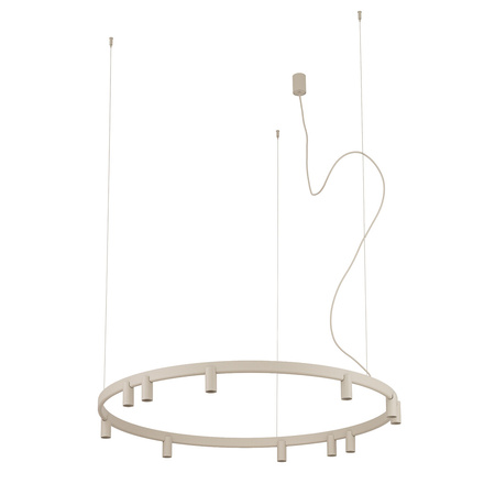 Lampa wisząca okrąg o średnicy 116cm w kolorze beżowym 17xGU10 R35 i LED zintegrowany FOURTY ROUND LED Nowodvorski 12287