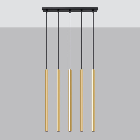 Lampa Wisząca PASTELO 5L złoty połysk Sollux SL.1198