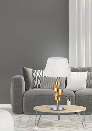 DENIS LAMPA GABINETOWA 1X60W E27 CHROM/ZŁOTY + ABAŻUR O TYM SAMYM INDEKSIE Candellux 41-23483