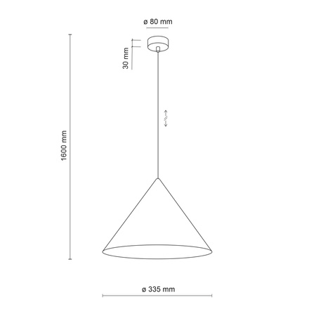 Lampa wisząca w kształcie stożka o średnicy 33,5cm CONO L NAVY 1xE27 Tk Lighting 11415