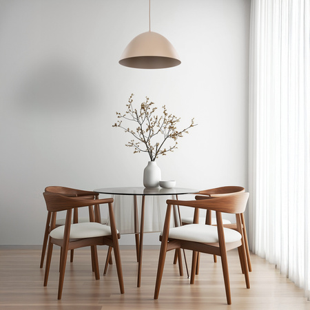 Metalowa lampa wisząca w kolorze beżowym o średnicy 34cm FARO SABIA 1xE27 Tk Lighting 10657
