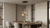 Lampa wisząca trzypunktowa ze złotymi elementami HIRO Kaja Lighting K-5887