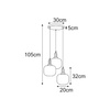 Lampa wisząca z 3 ryflowanymi kloszami do salonu LIRA Kaja Lighting K-6062