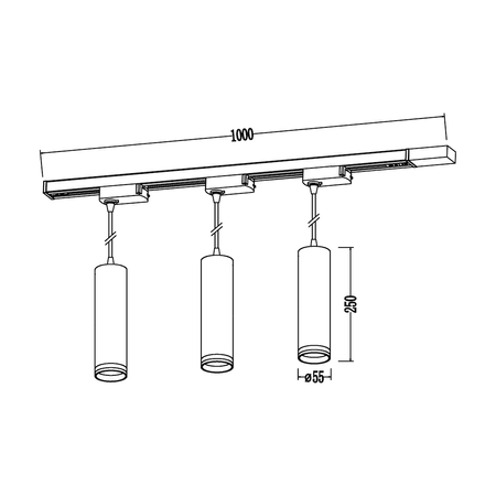 Zestaw Oprawa Pipe Ring Track Zwis Biały 3xGU10 1m Milagro ML2080