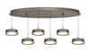 Lampa wisząca szóstka owalna Valensole brąz Aviano Lighting 7062-621