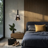 Lampa wisząca czarna z dymionym szkłem BUENO Candellux Studio 31-50441