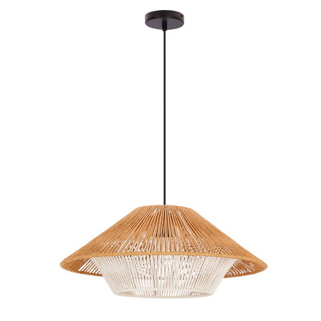 Africa lampa wisząca 50 czarny 1x40W E27 abażur beżowy+biały Candellux 31-26897