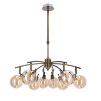 Lentini lampa wisząca patynowy 8x40w g9 klosz bursztynowy Candellux 38-16393