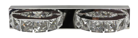 SHIPI LAMPA KINKIET 2X3W LED KRYSZTAŁKI STAL NIERDZEWNA Candellux 22-45300