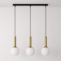 Czarna lampa wisząca z kulistymi kloszami TOKI Kaja Lighting K-5861 