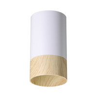 CONTI LAMPA SUFITOWA TUBA 1X15W GU10 5,5/10 BIAŁY+DREWNIANY Candellux 2228358