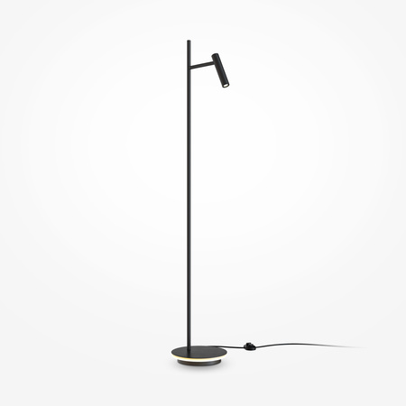 Prosta metalowa lampa podłogowa z kierunkowym reflektorem LED oraz podświetlaną podstawą 3000K Estudo Z010FL-L8B3K Maytoni