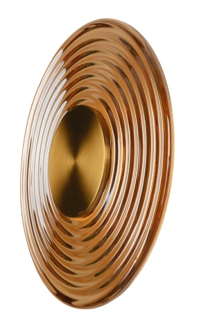Okrągły złoty ryflowany szklany kinkiet 30cm Maxlight W0475 Leonardo