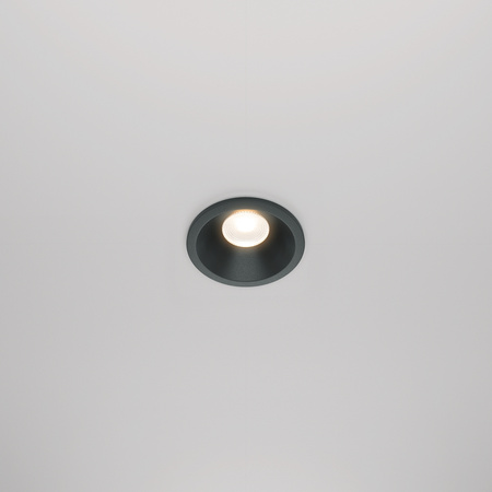 Czarne okrągłe oczko podtynkowe LED 3000K Zoom DL034-01-06W3K-B Maytoni