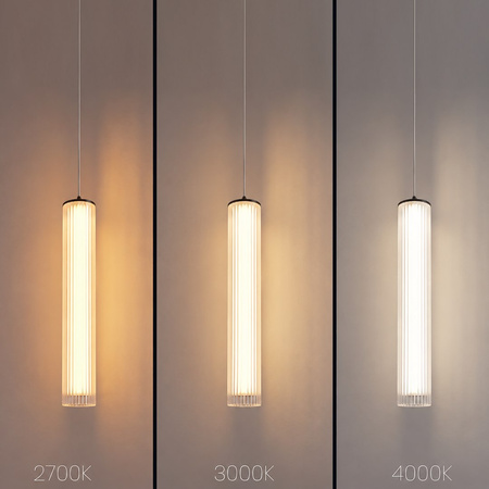 Lampa wisząca akylowa tuba Trivia Black 10W LED CCT IP44 Milagro ML2728
