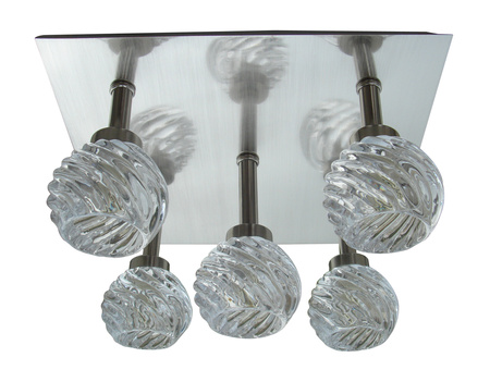 GIRA PLAFON 5X40W G9 SATYNA NIKIEL+KRYSZTAŁ PROMOCJA Candellux 95-23219