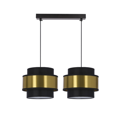 Prestige lampa wisząca czarny 2x40w e27 abażur czarny+złoty Candellux 32-17925
