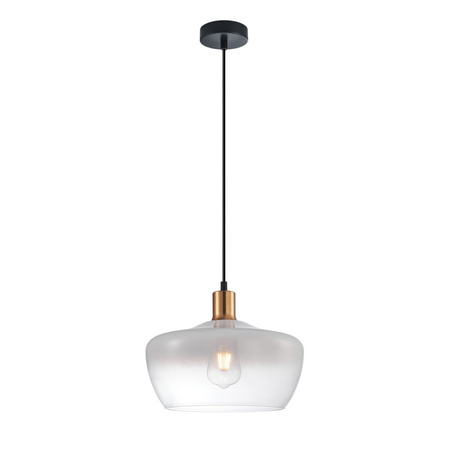 Lampa wisząca szklany klosz 30cm 1xE27 Parola Italux PND-3636-1-BRO-W