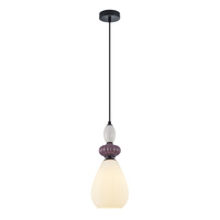 Lampa wisząca pojedyńcza o średnicy 17cm 1xE27 Domali Italux PND-36816-1C-BK-WH