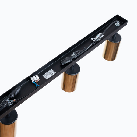 Plafon WINX 4L czarny/złoty Sollux SL.1387