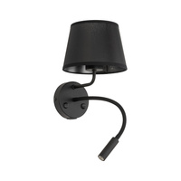 MAJA BLACK KINKIET 2 E27+ G9 + USB TK Lighting 10203